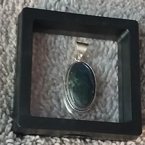 Silver Plated Blood Stone Pendant